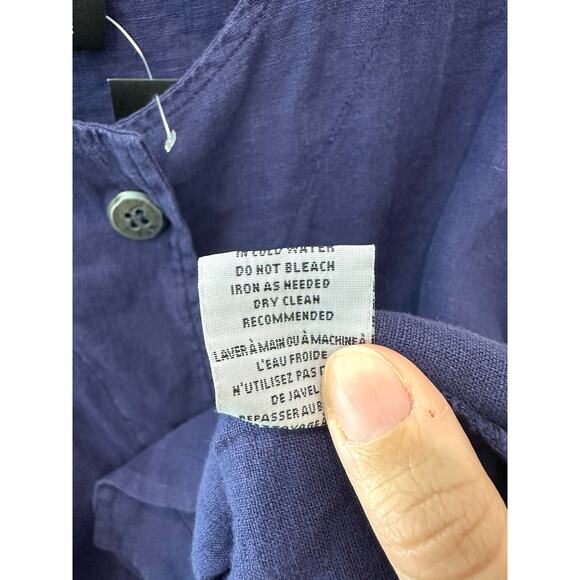 FOCUS | Linen Jacket Top Purple Button Front Lagenlook Oversized Pocket | Large - Picture 9 of 9